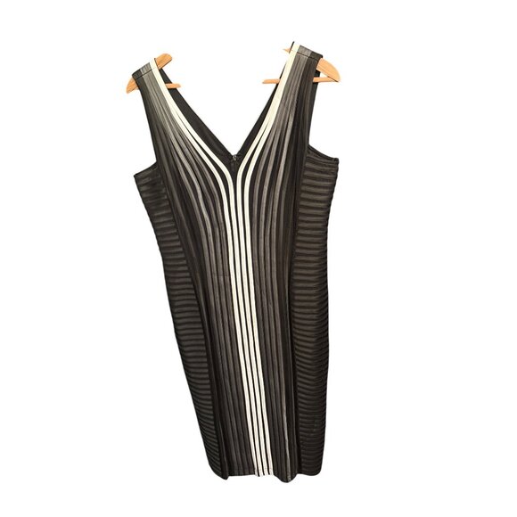 Frank Lyman Womens 14 NWT Black & White Sleeveless Bodycon - Picture 3 of 8